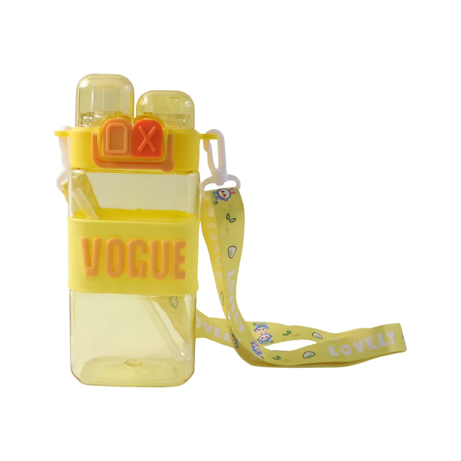 Girls Dual Compartment Water Bottle – Leakproof with Carry Strap - Detailed Feature View 4