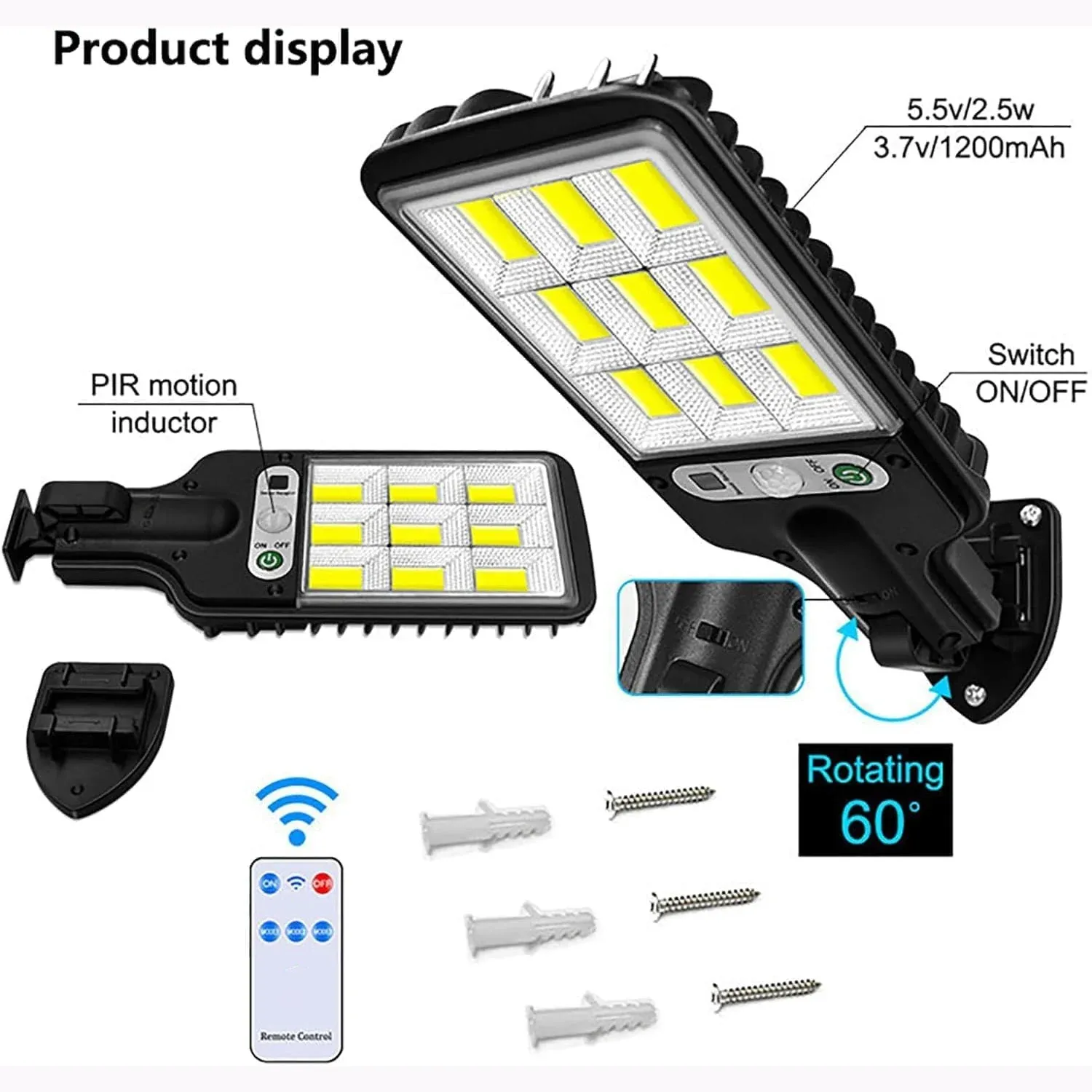 Solar LED Street Light – High Power with Motion Sensor & Remote Control - Detailed Feature View 4