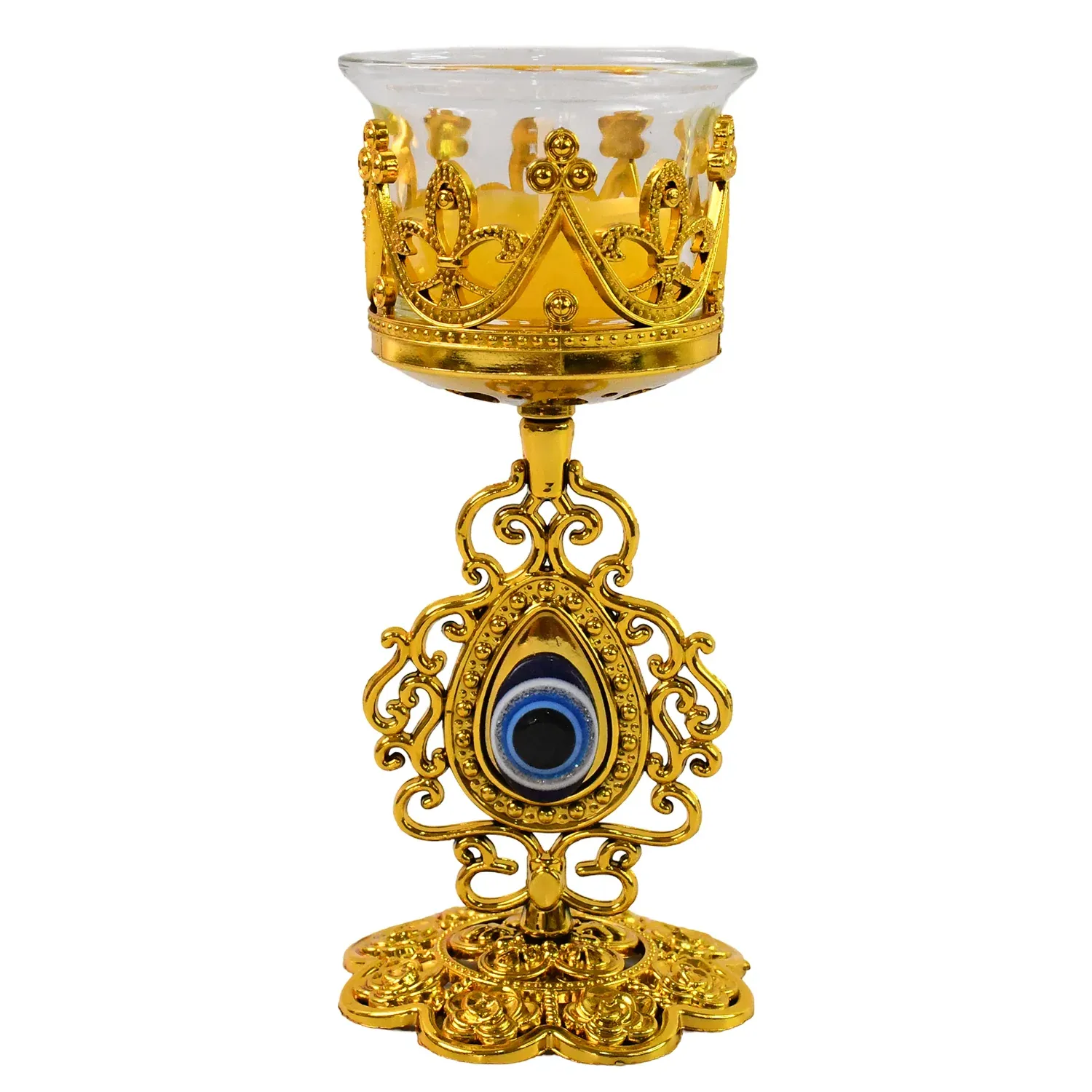 Diwali Candle Holder – Smokeless Glass Tea Light with Plastic Stand - Detailed Feature View 4