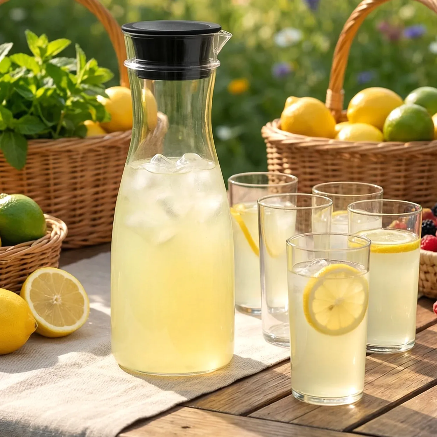 Plastic Water Jug and Glass Set – Durable, Lightweight Drinkware - Detailed Feature View 2