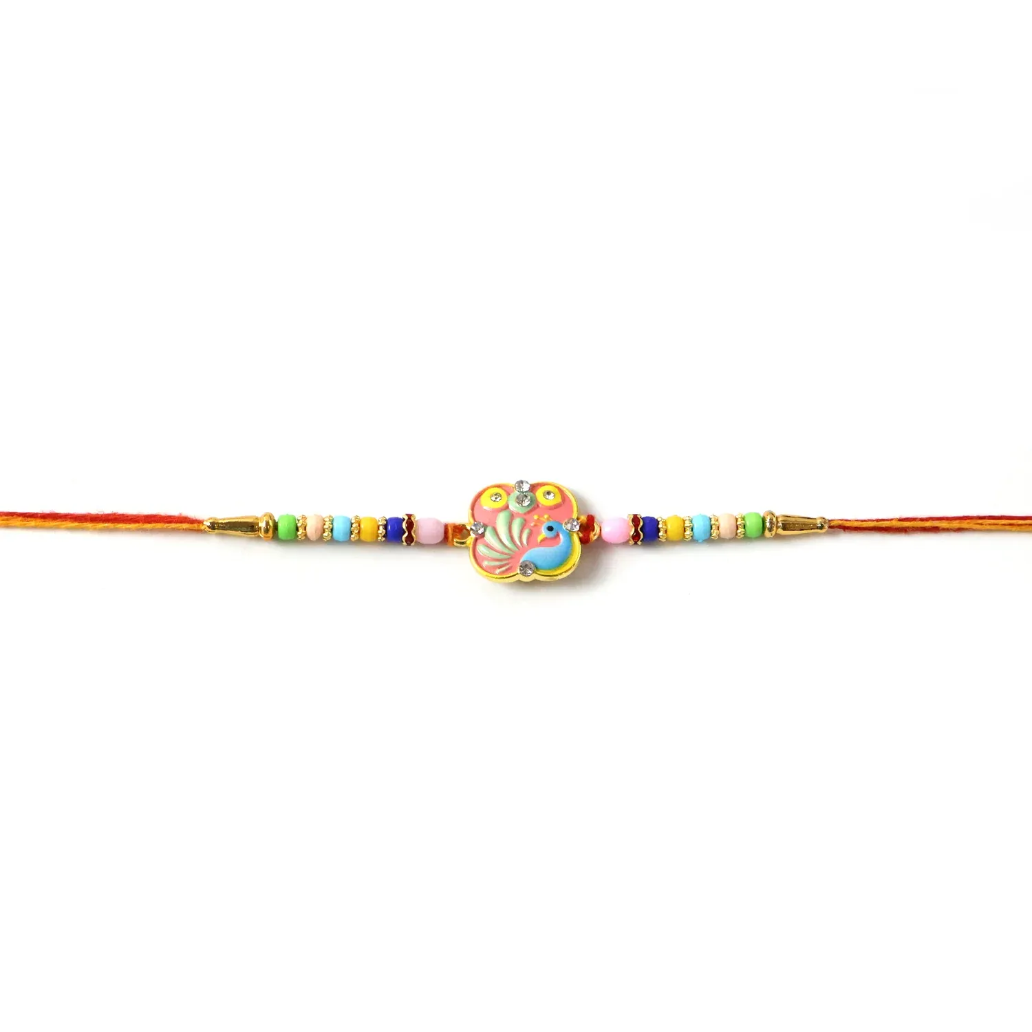 Peacock Rakhi – Exquisite Beaded Design for Traditional Raksha Bandhan - Detailed Feature View 5