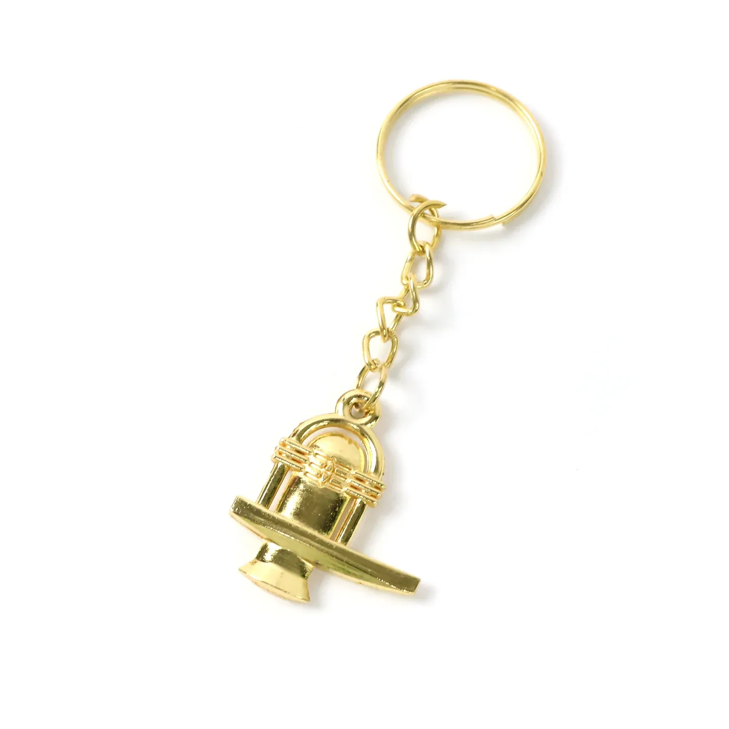 Shivling Keychain – Durable Golden Metal Devotional Accessory - Detailed Feature View 4