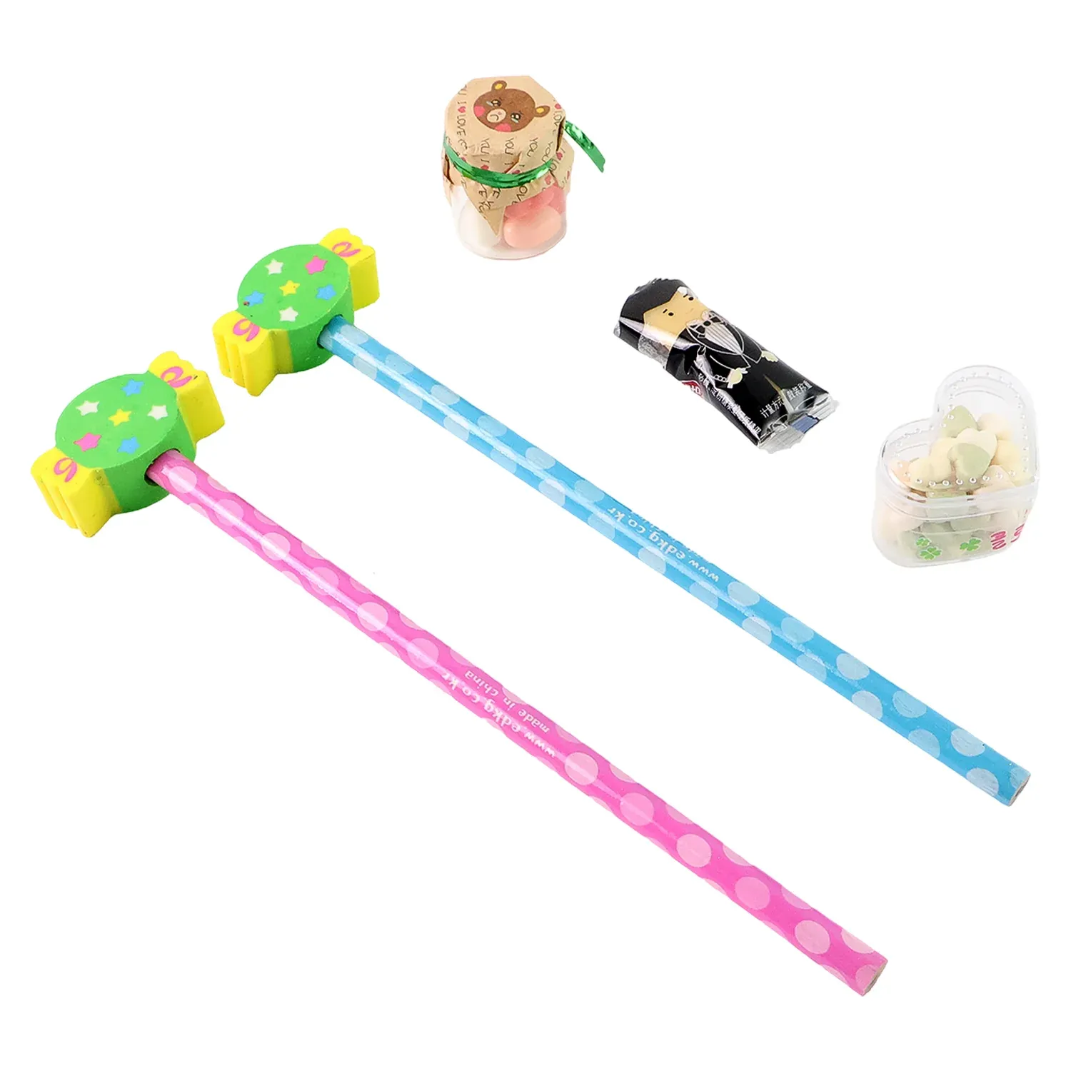 Candy Themed Pencil Set – Fun Kids Stationery Combo with Accessories - Detailed Feature View 3