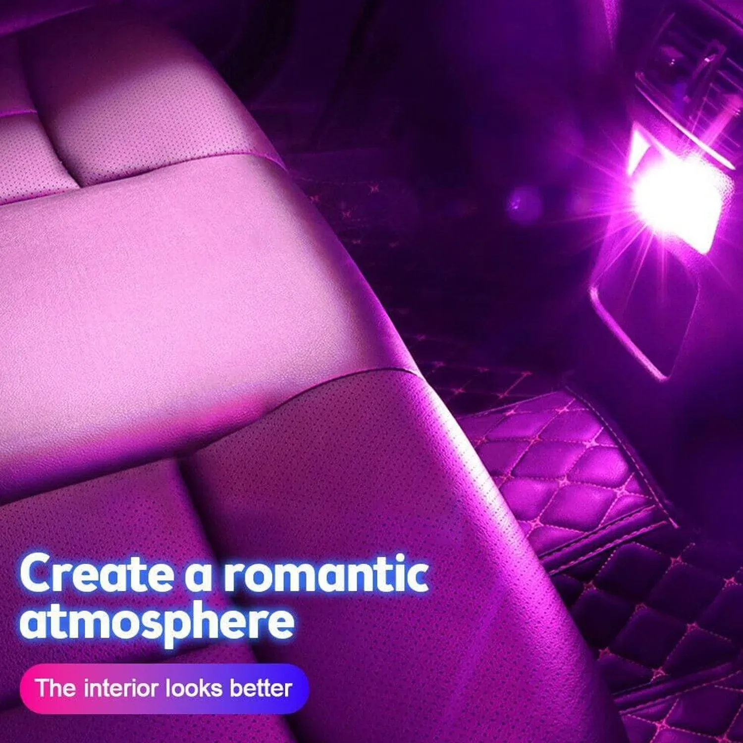 USB Car Interior Light – Diamond Shape LED Lamp - Detailed Feature View 5