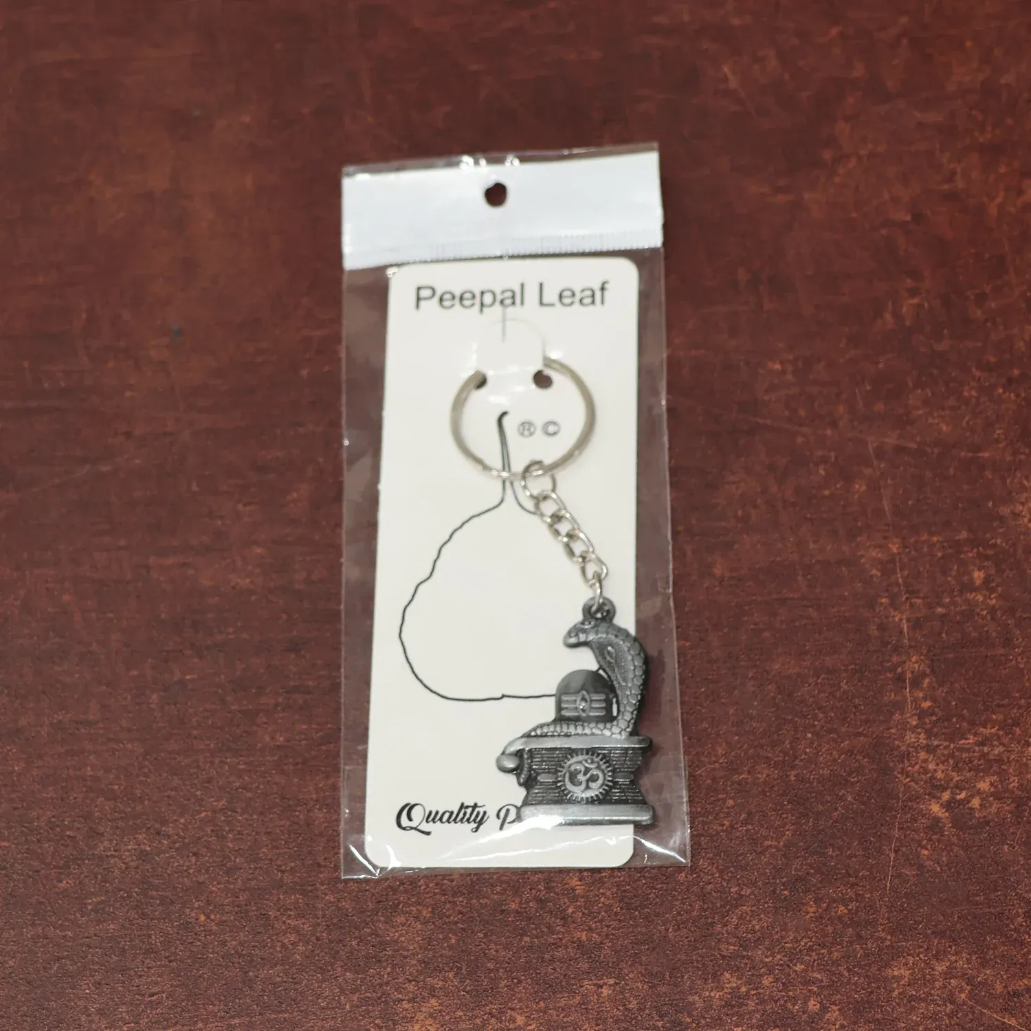 Shivling Keychain – Elegant Silver Metal Design with Snake Motif - Detailed Feature View 5