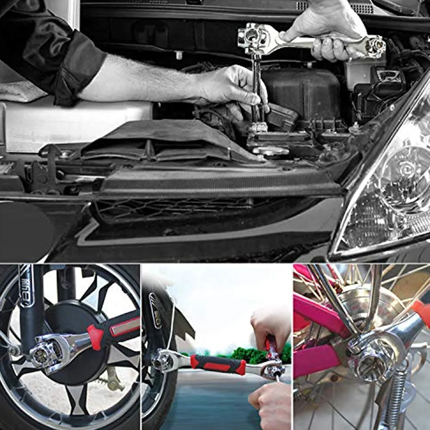 Multi-Tool Wrench – 48-in-1 Swivel Head Spanner | Velvet Wipe - Detailed Feature View 2