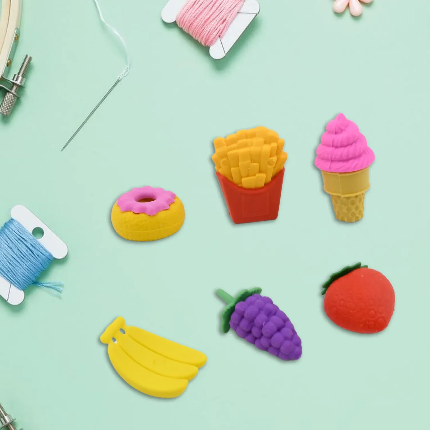 Kids Eraser Set – Fun 3D Food Novelty Erasers | Craftily - Detailed Feature View 2