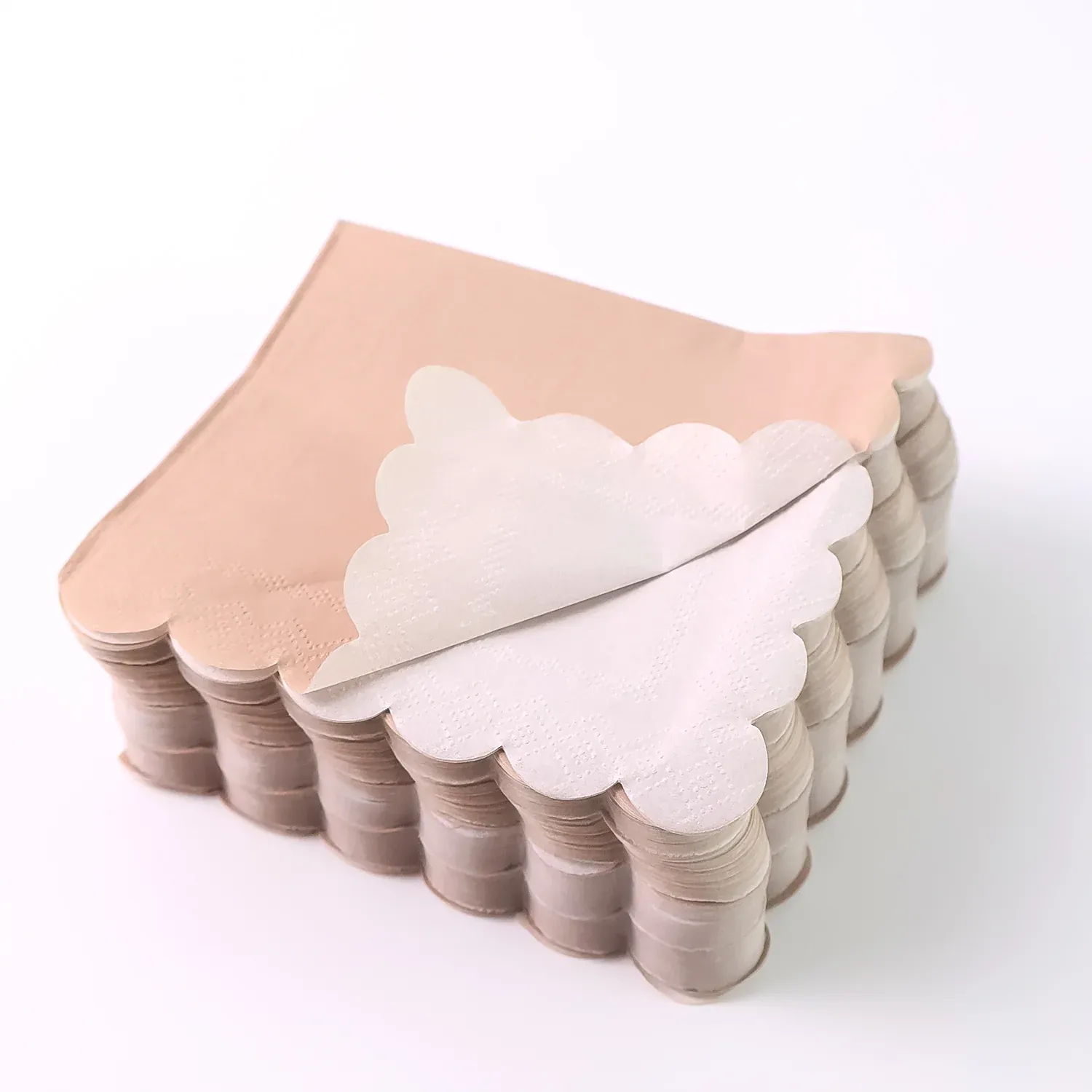 Scalloped Edge Tissue Napkins – Elegant 120 Pc 2-Ply Set - Detailed Feature View 4