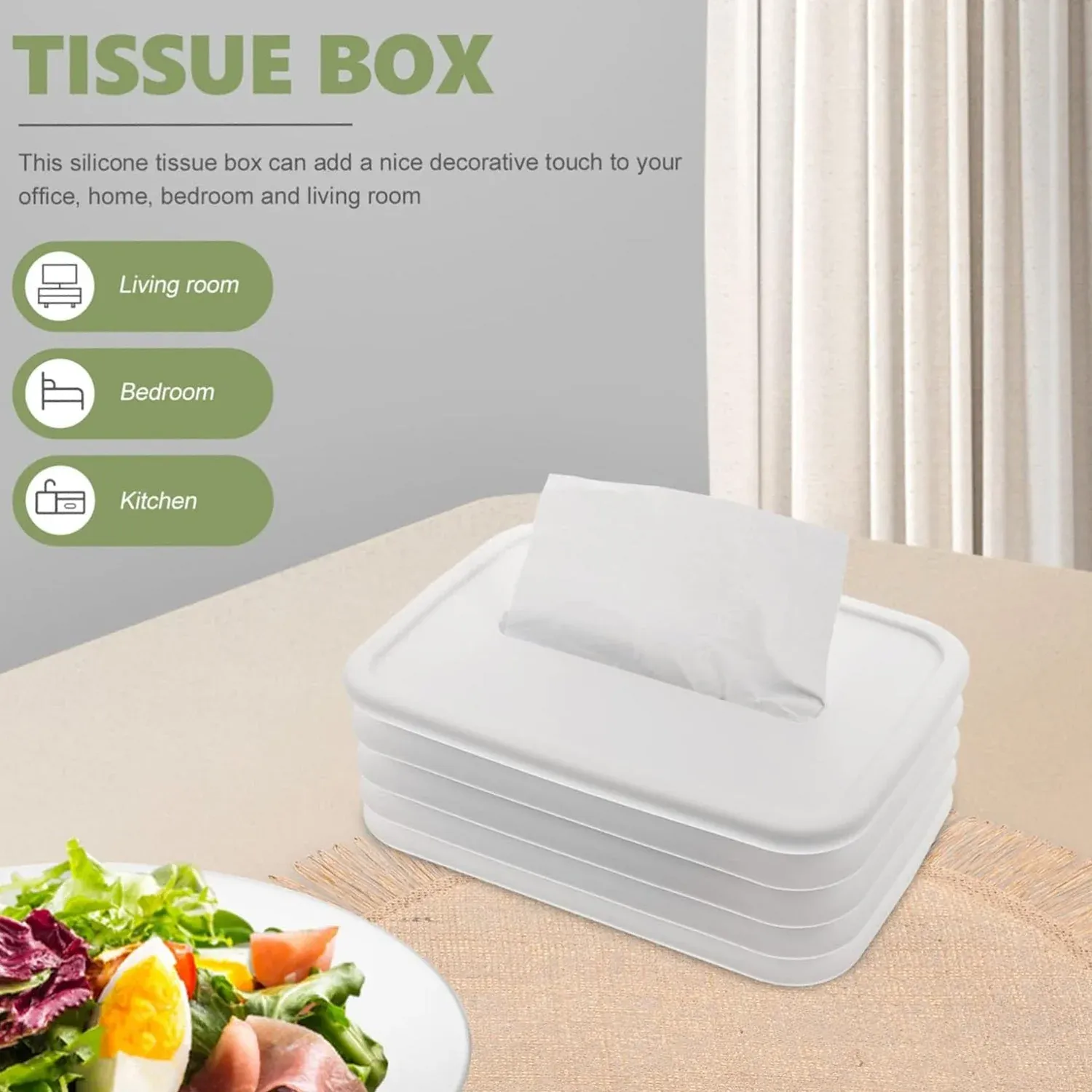 Silicone Tissue Holder – Foldable & Stylish for Home & Office - Detailed Feature View 2