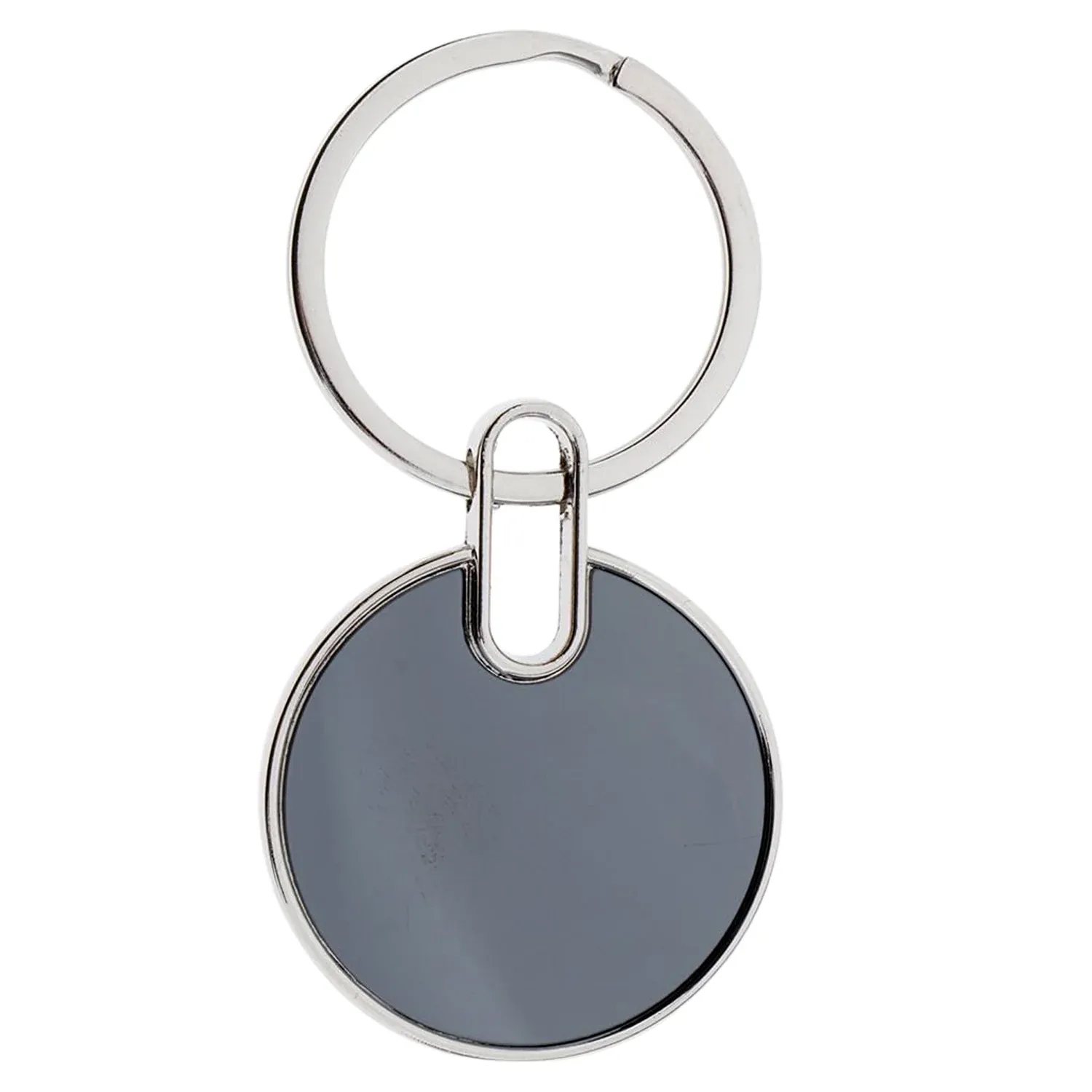 Black Round Metal Keychain – Durable Minimalist Key Organizer - Detailed Feature View 4