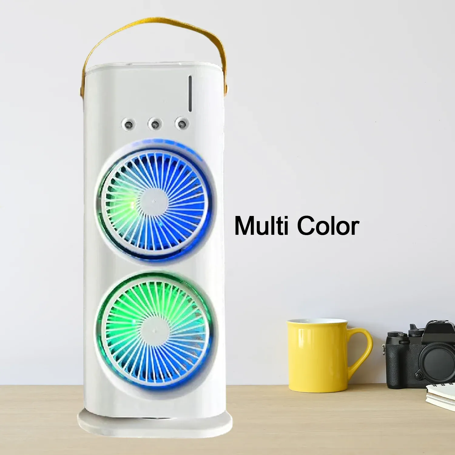 Three-Hole Spray Charging Fan – Powerful Dual-Head Air Cooler | Velvet Wheels - Detailed Feature View 10