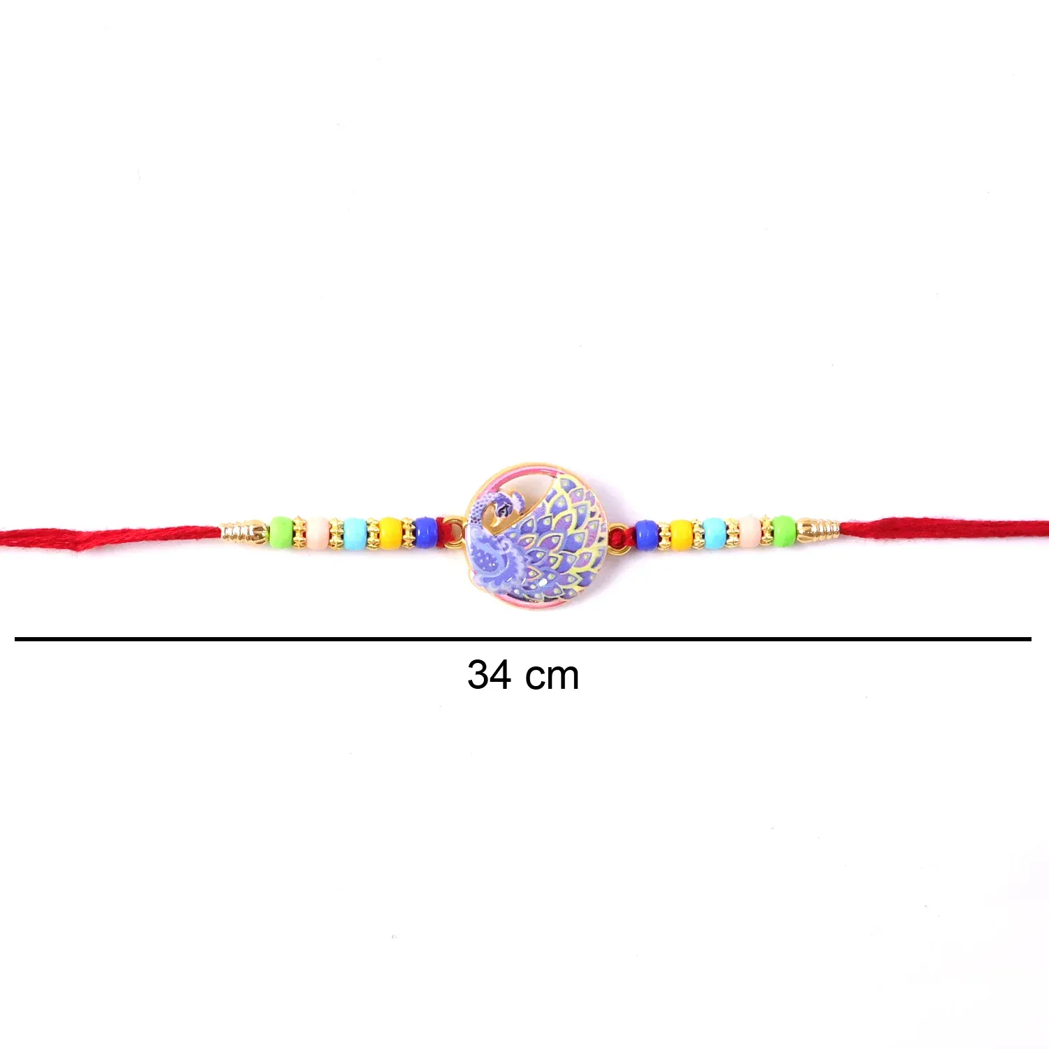 Peacock Rakhi – Vibrant Multicolor Beads for Raksha Bandhan - Detailed Feature View 6