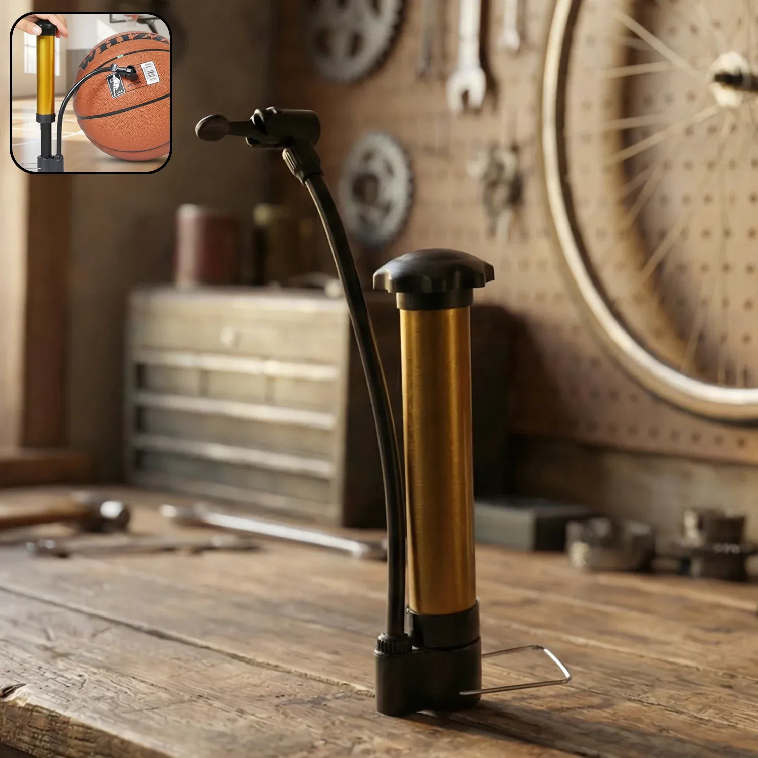 Premium Mini Hand Air Pump – Portable Metal Ball Inflator | FitFuzion - Buy Online at Alikart
