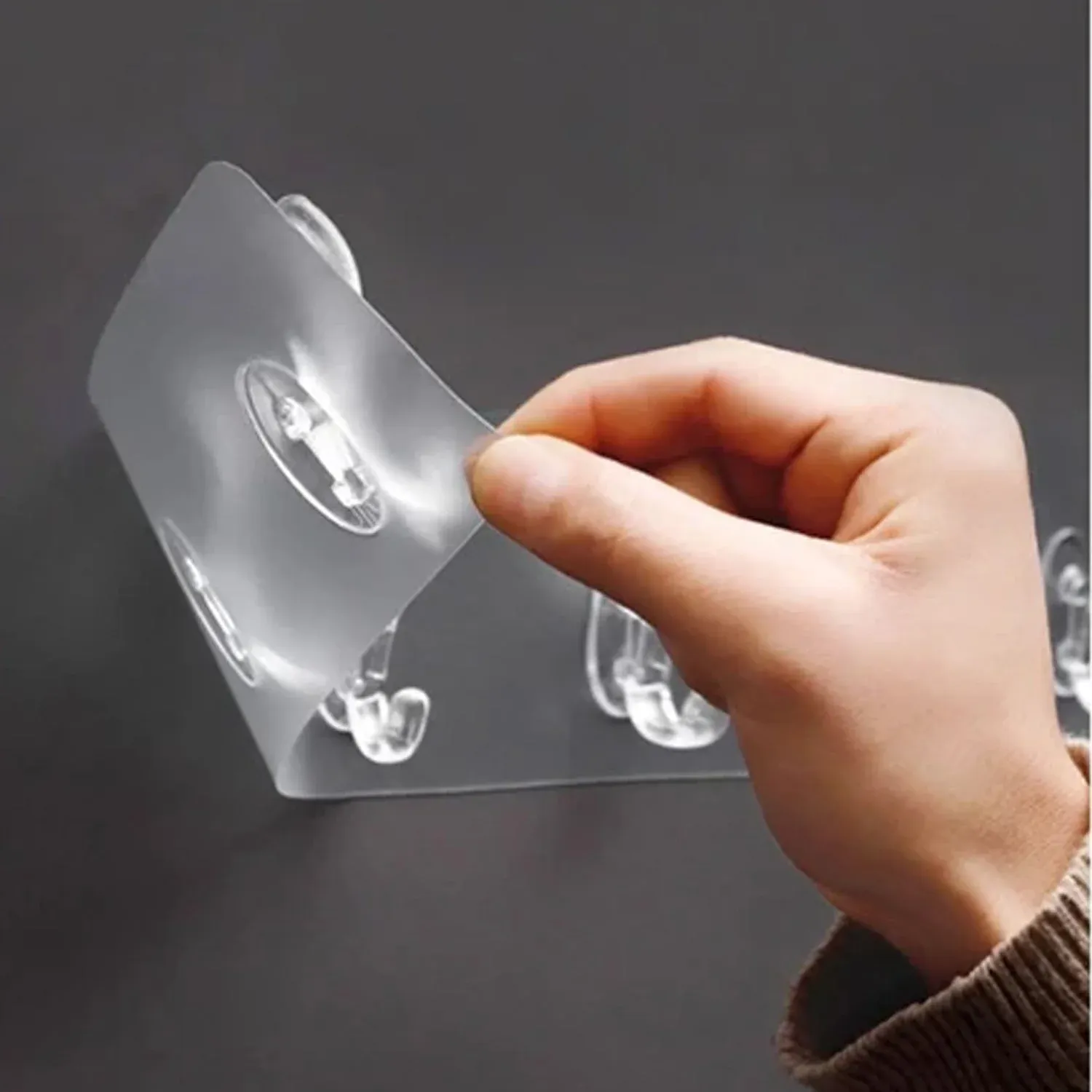 Wall Hook Rail – Heavy Duty 6-Pin Transparent Golden | GlimmerHome - Detailed Feature View 2