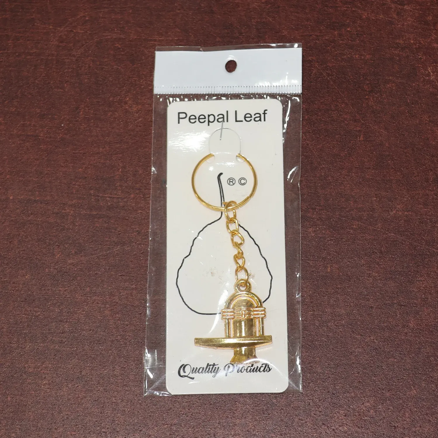 Shivling Keychain – Durable Golden Metal Devotional Accessory - Detailed Feature View 7