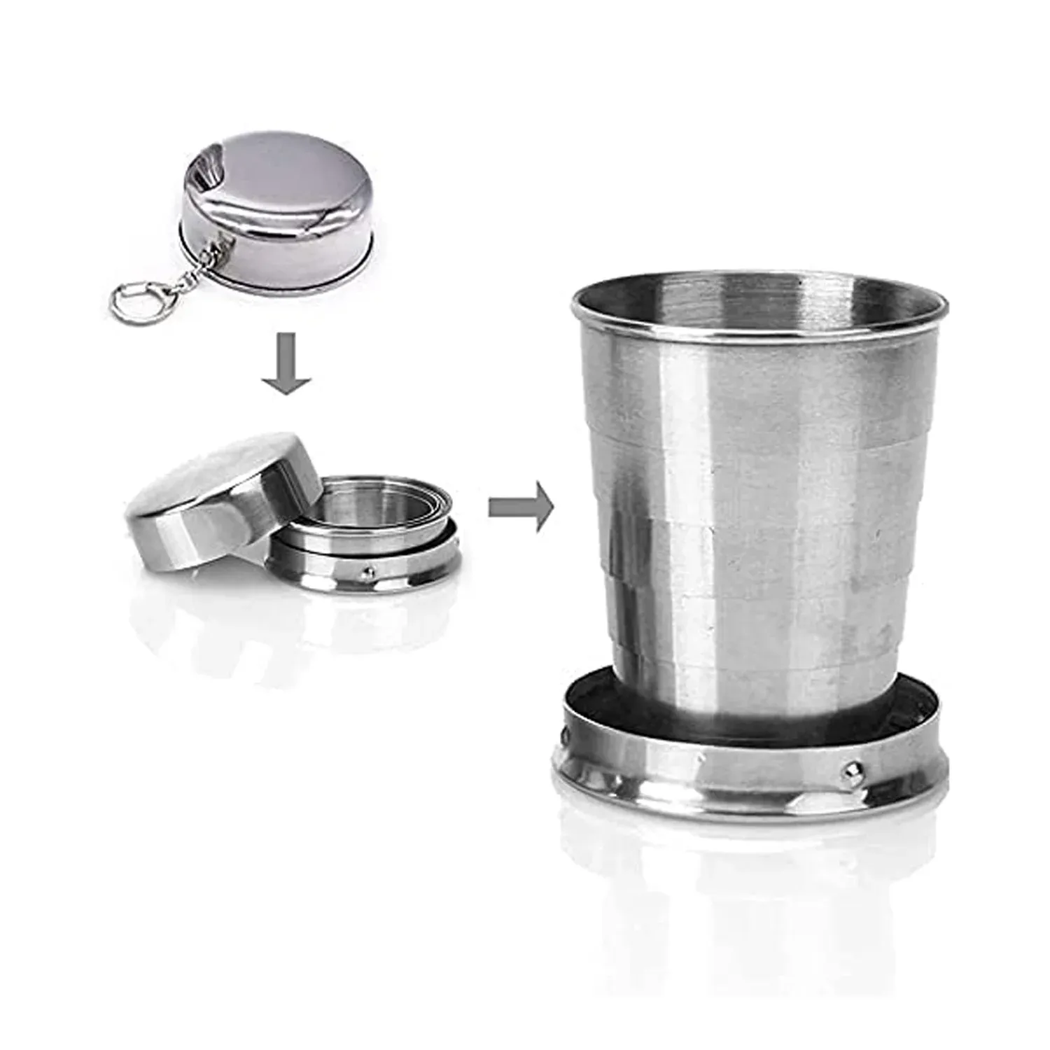 Folding Camping Cup – Stainless Steel Portable with Keychain | hydrozilla - Detailed Feature View 11