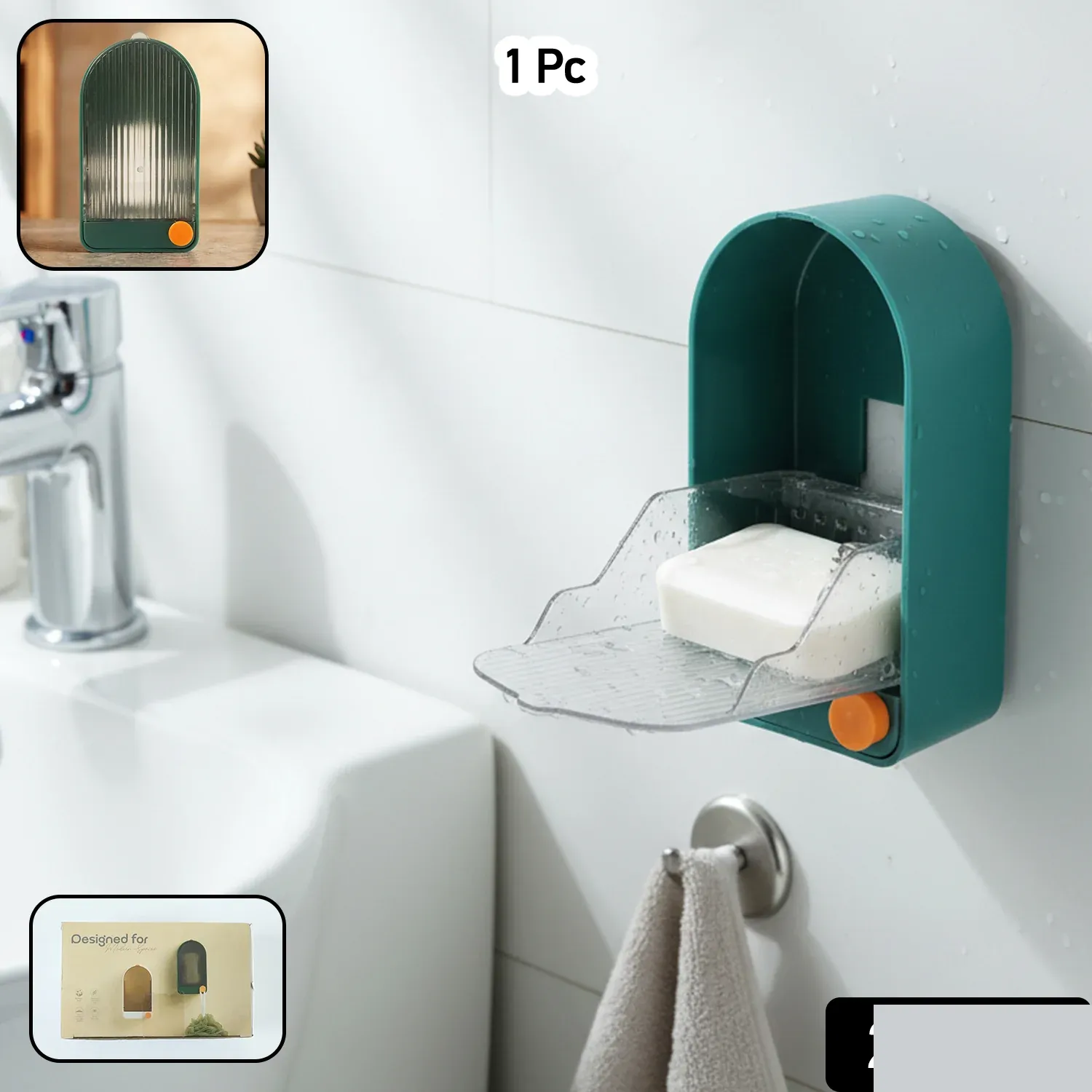 Premium Wall Mounted Soap Holder – Space-Saving & Draining Design - Buy Online at Alikart