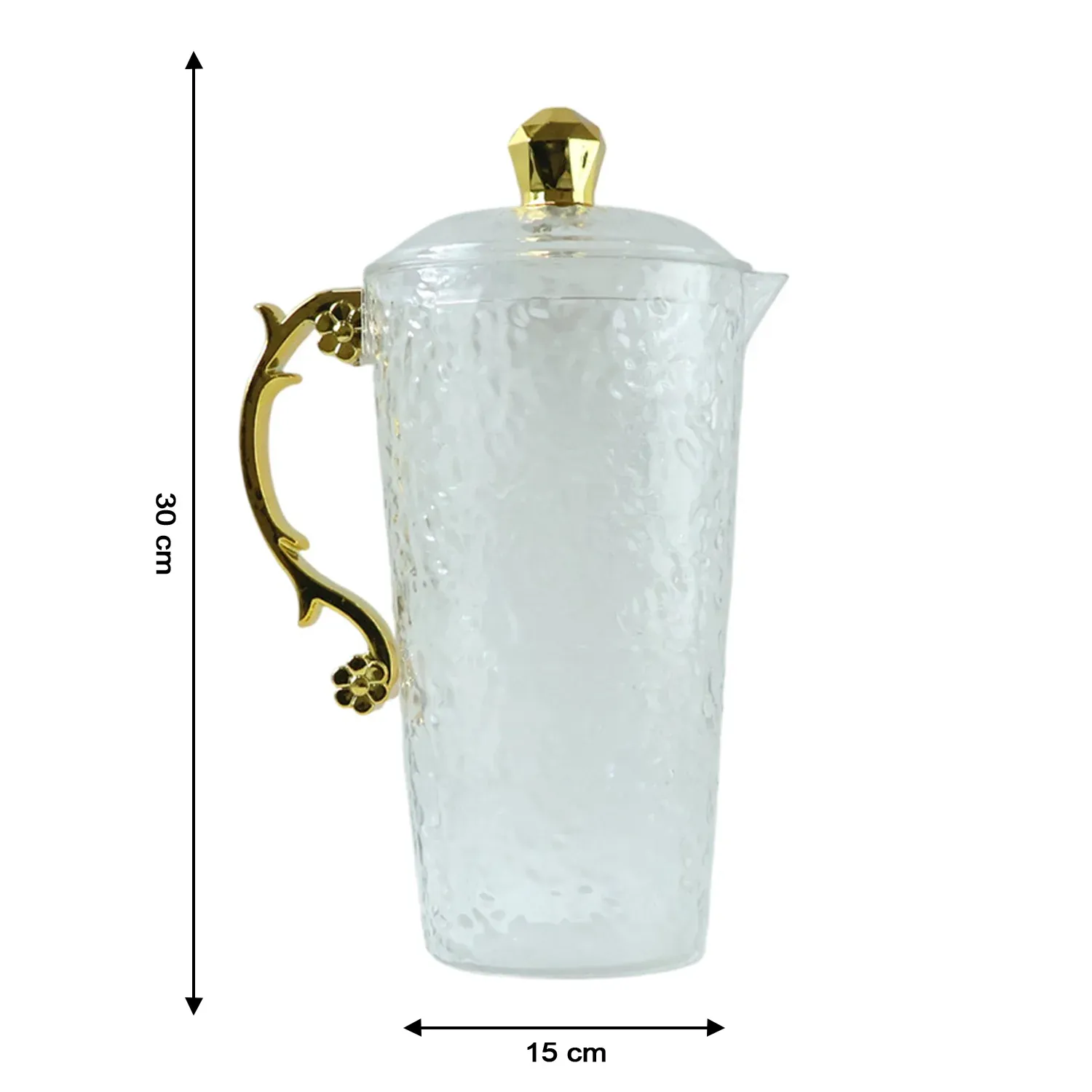 Textured Glass Water Jug Set – Elegant 1 Jug with 6 Glasses - Detailed Feature View 5