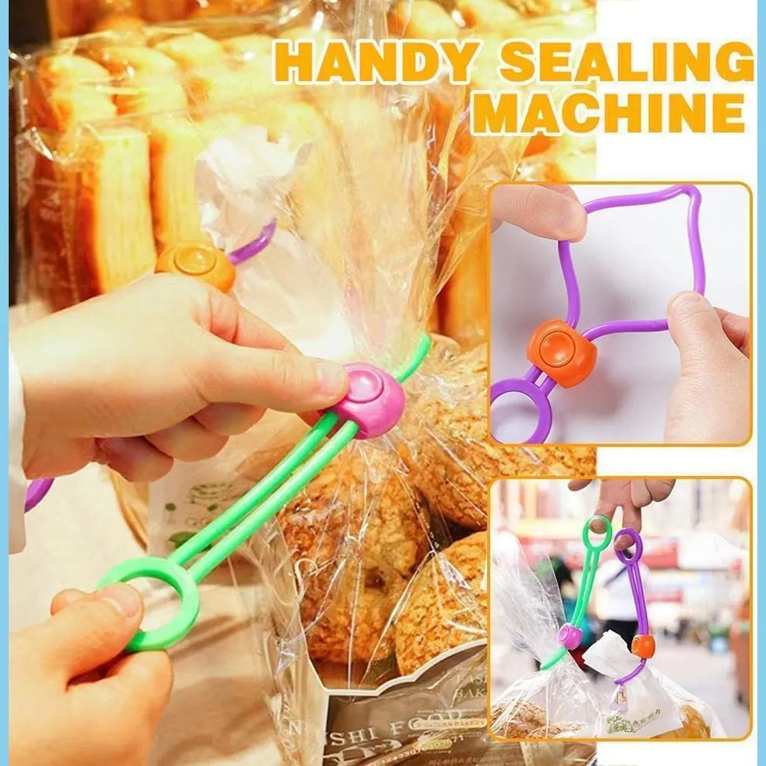 Silicone Food Bag Clips – Reusable Sealing Lock 3 Pack - Detailed Feature View 7