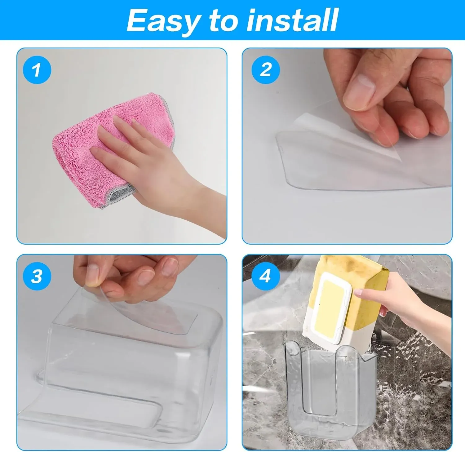 Tissue Dispenser Holder – Self-Adhesive Wall-Mounted Design - Detailed Feature View 6