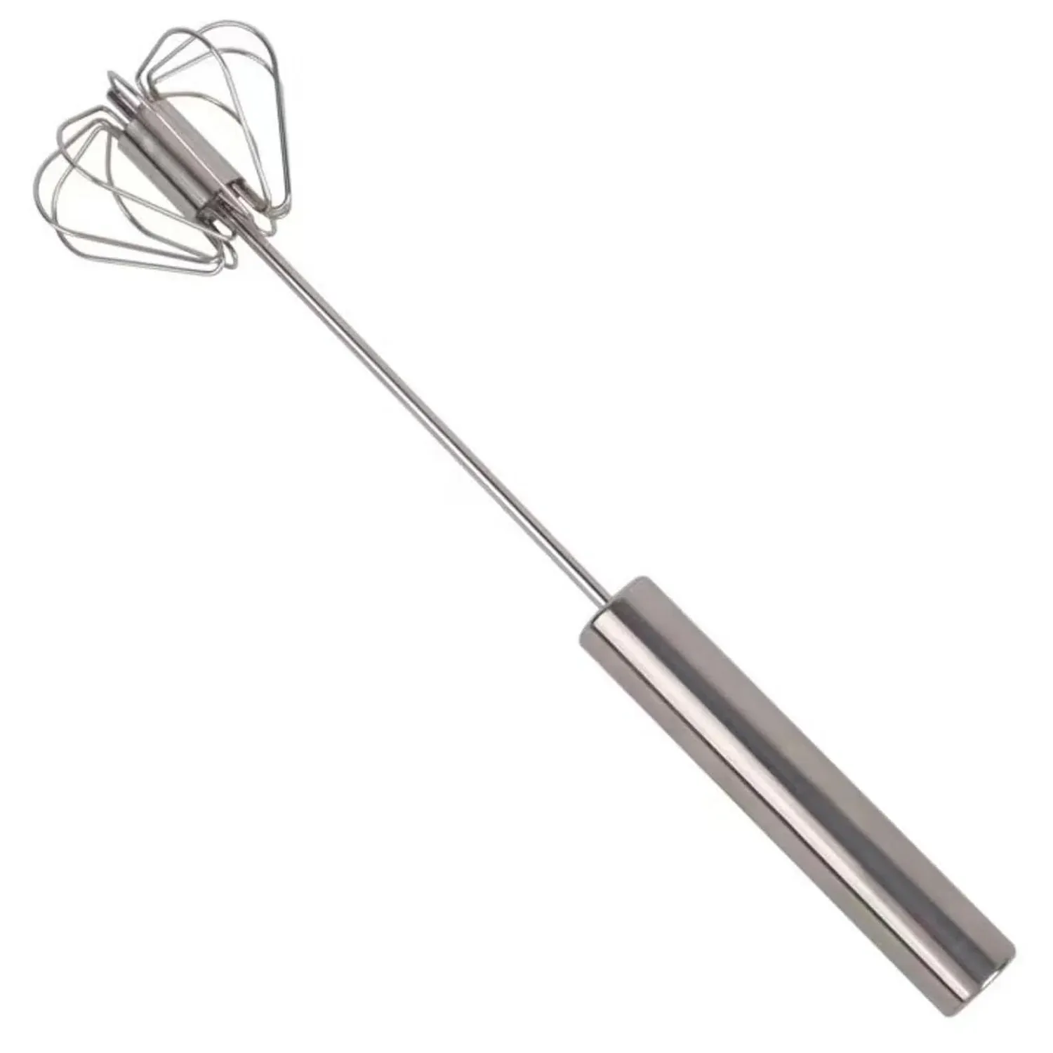 Stainless Steel Egg Whisk – Hand Push Rotary | Quickslice - Detailed Feature View 3