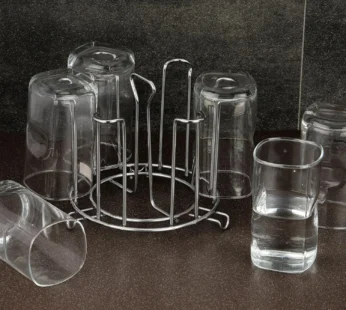 Stainless Steel Glass Stand – Round Kitchen Holder | Storenzo