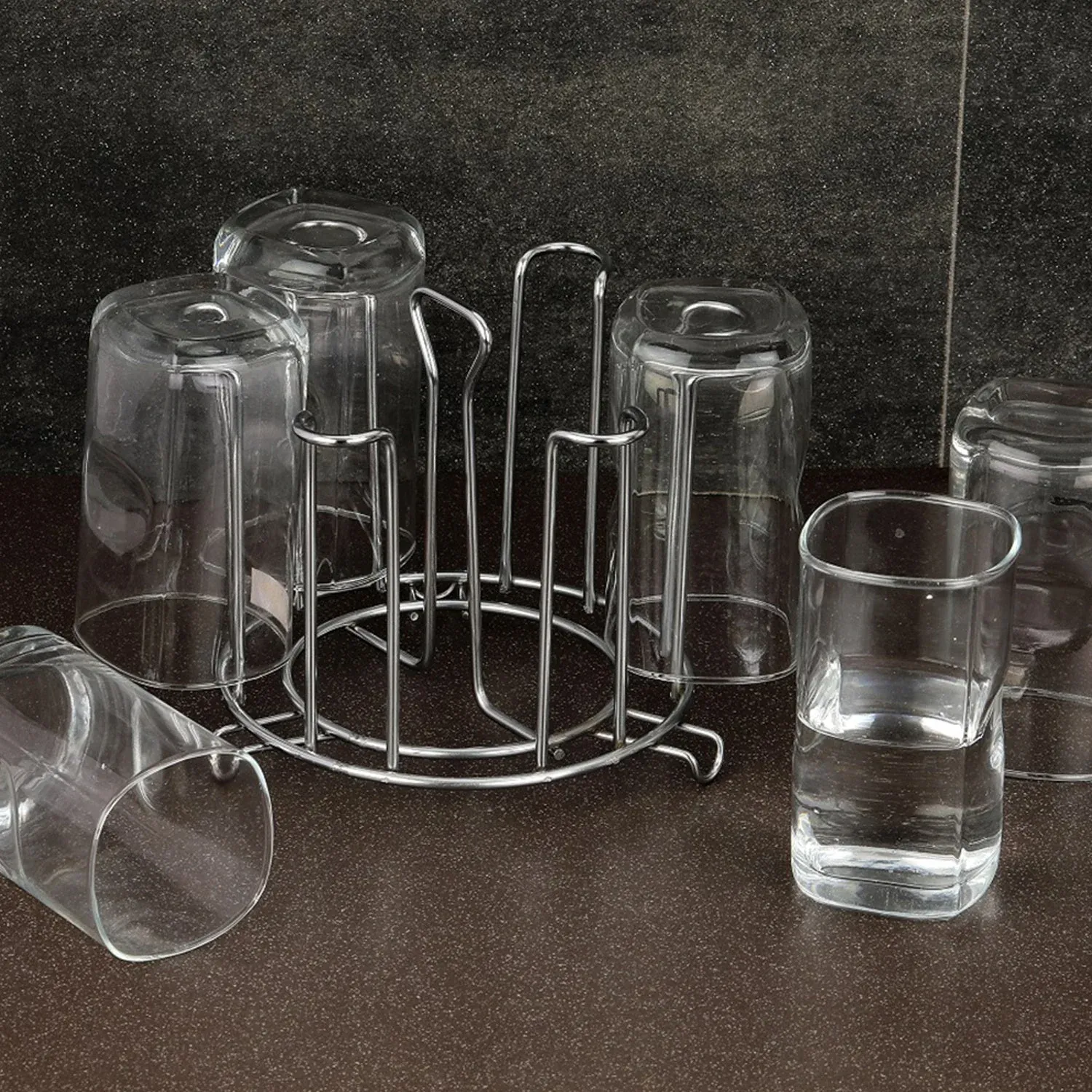 Premium Stainless Steel Glass Stand – Round Kitchen Holder | Storenzo - Buy Online at Alikart