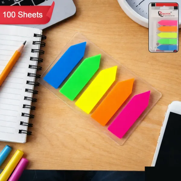 Self Sticky Index Flags – Durable Multicolour Plastic, 6 Pack