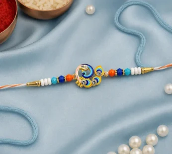 Traditional Rakhi with Colorful Beads – Elegant Brother Gift
