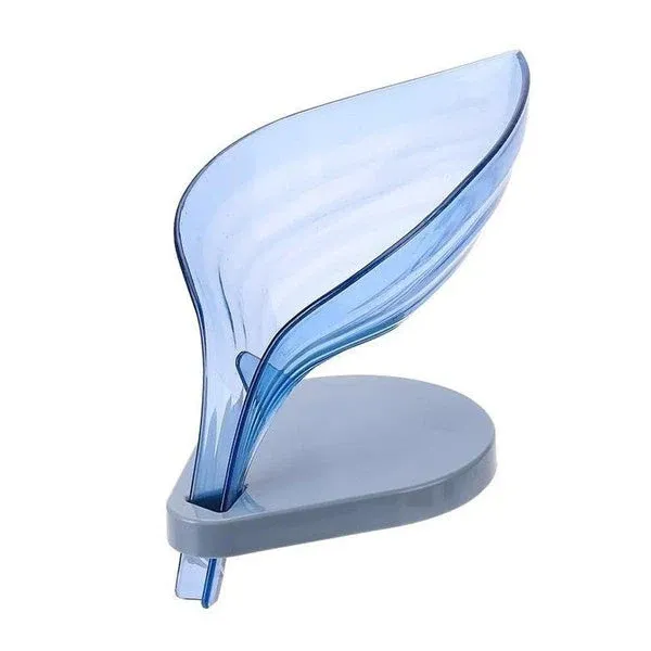 Self-Draining Soap Dish – Leaf Design Bathroom Holder | Velvet Wipe - Detailed Feature View 3
