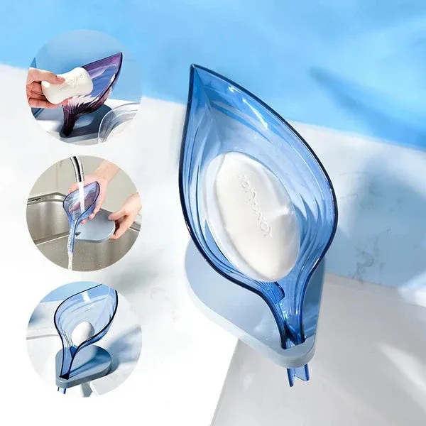 Premium Self-Draining Soap Dish – Leaf Design Bathroom Holder | Velvet Wipe - Buy Online at Alikart