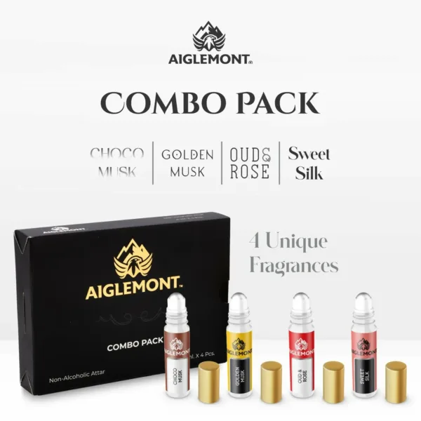 Non-Alcoholic Roll-On Attar Combo Set – 4 Signature Scents