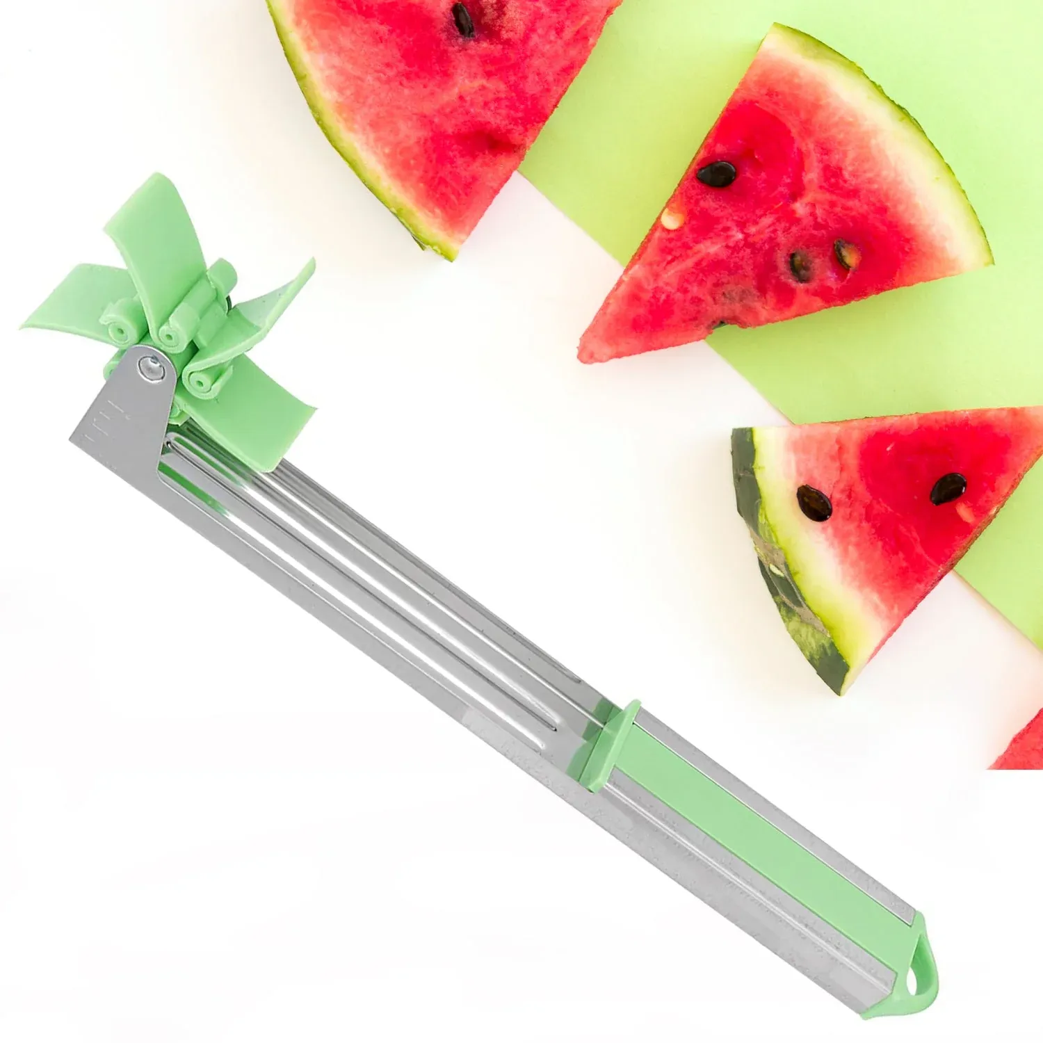 Watermelon Cutter – Stainless Steel Windmill Slicer for Cubes | Quickslice - Detailed Feature View 2