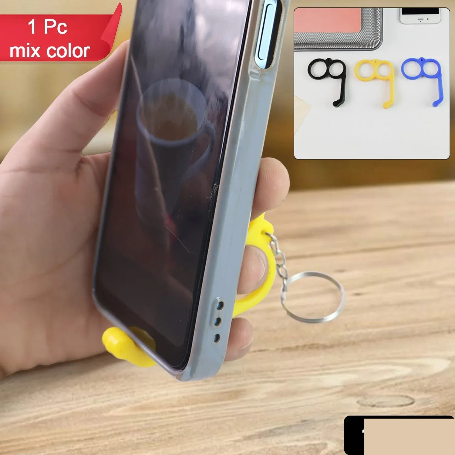 Hook-style Plastic Mobile Stand – Compact Universal Support - Detailed Feature View 1