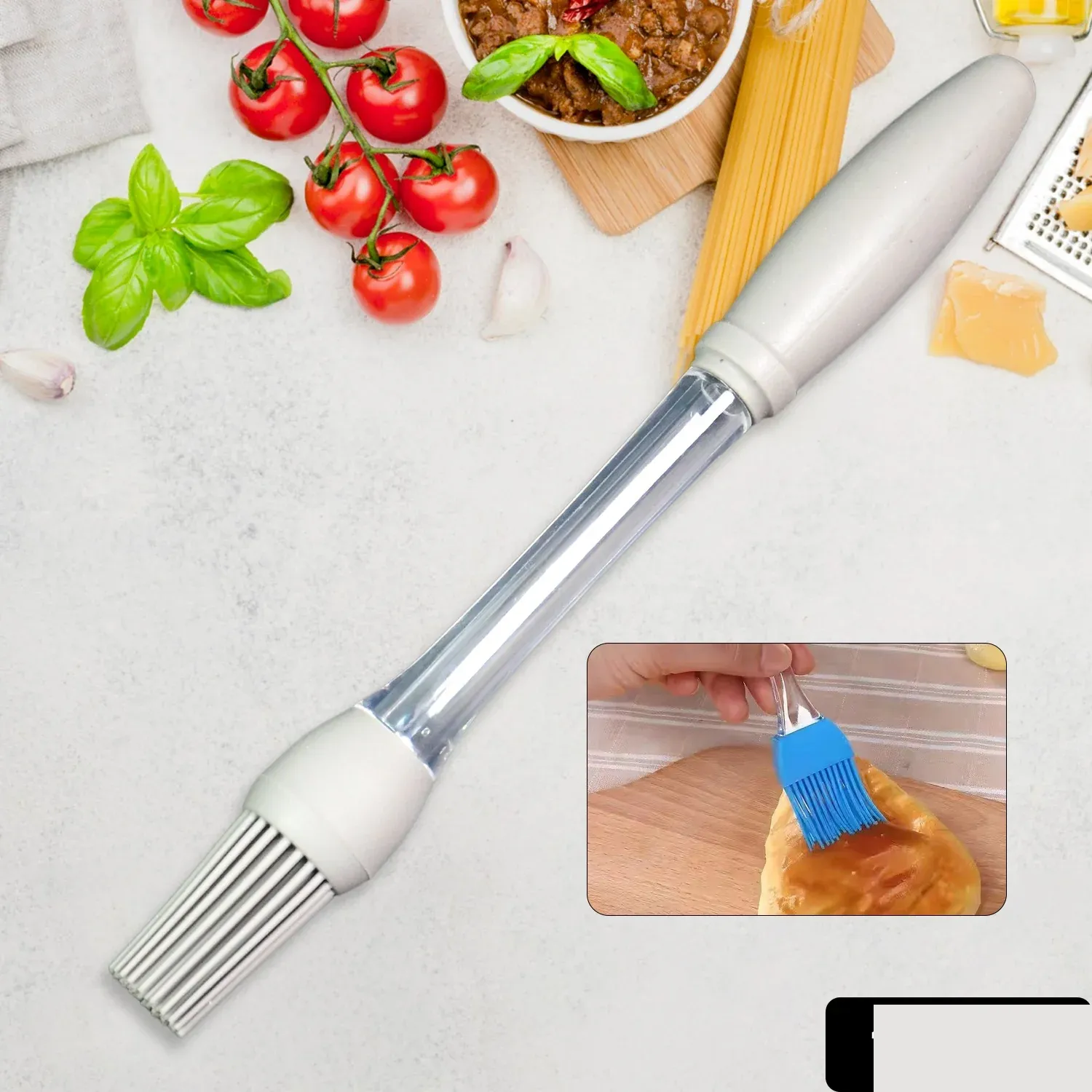 Silicone Oil Brush – Easy Dispensing for Grilling & Baking - Detailed Feature View 1