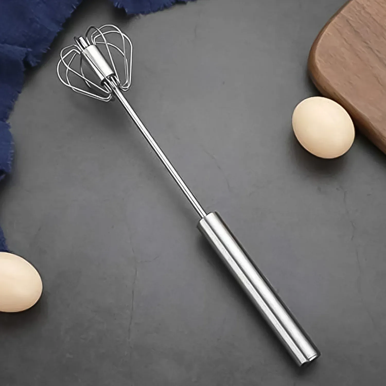 Premium Stainless Steel Egg Whisk – Hand Push Rotary | Quickslice - Buy Online at Alikart
