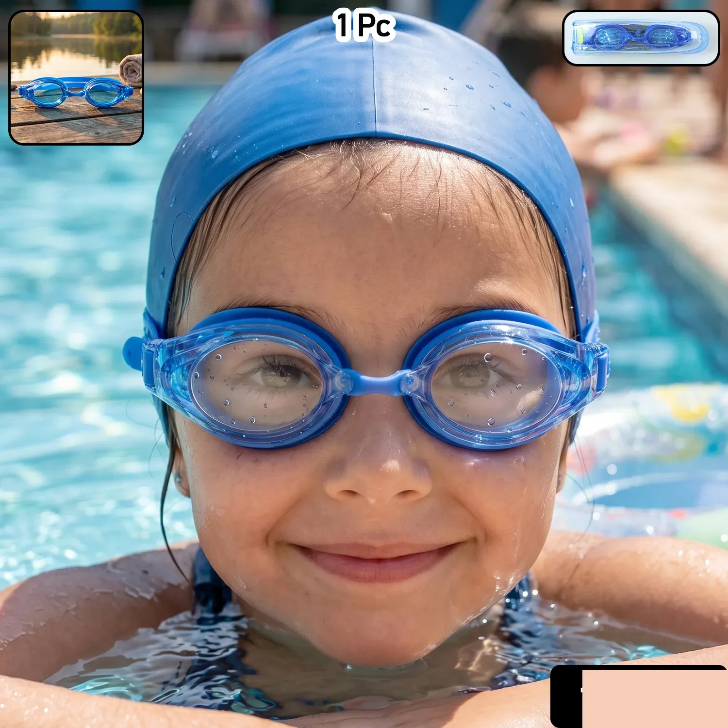 Kids Anti-Fog Swimming Goggles – Adjustable & Clear Vision - Detailed Feature View 1