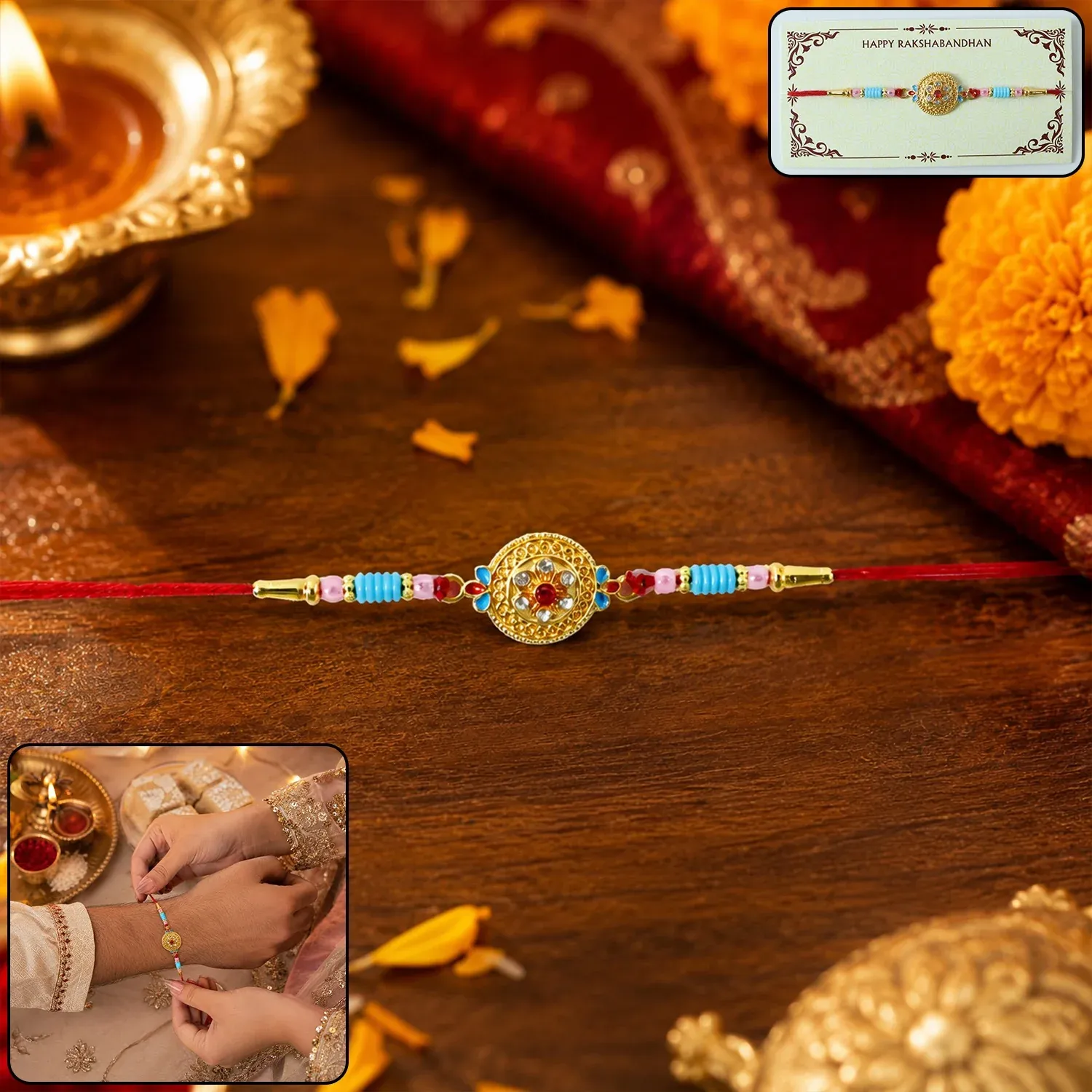 Premium Diamond Rakhi – Elegant Traditional & Modern Style - Buy Online at Alikart