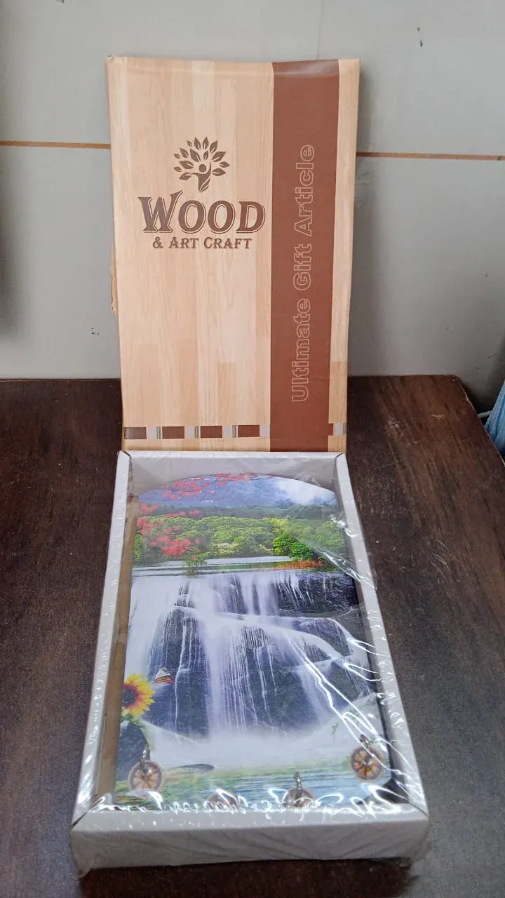 Wooden Wall Decor with Hooks – Vertical Scenery Art | GlimmerHome - Detailed Feature View 6