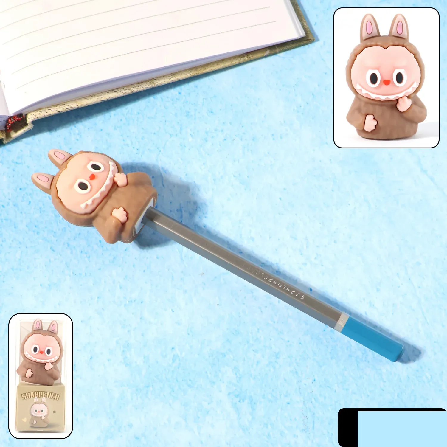 Cartoon Eraser with Pencil Sharpener – Durable 2-in-1 for Kids - Detailed Feature View 1