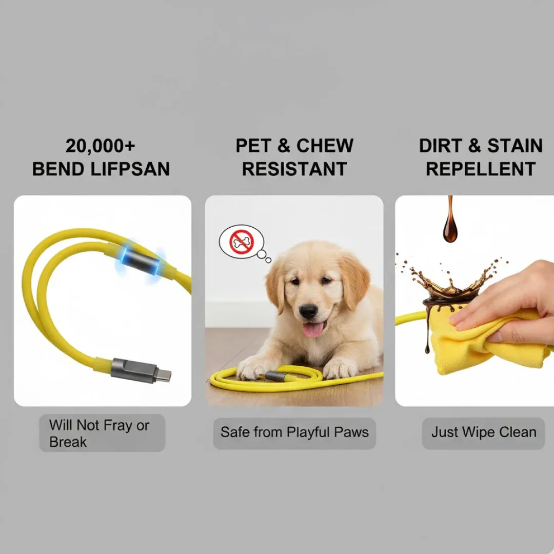 Type C Fast Charging Cable – with Light & 1m Durable | Indo Glow - Detailed Feature View 4