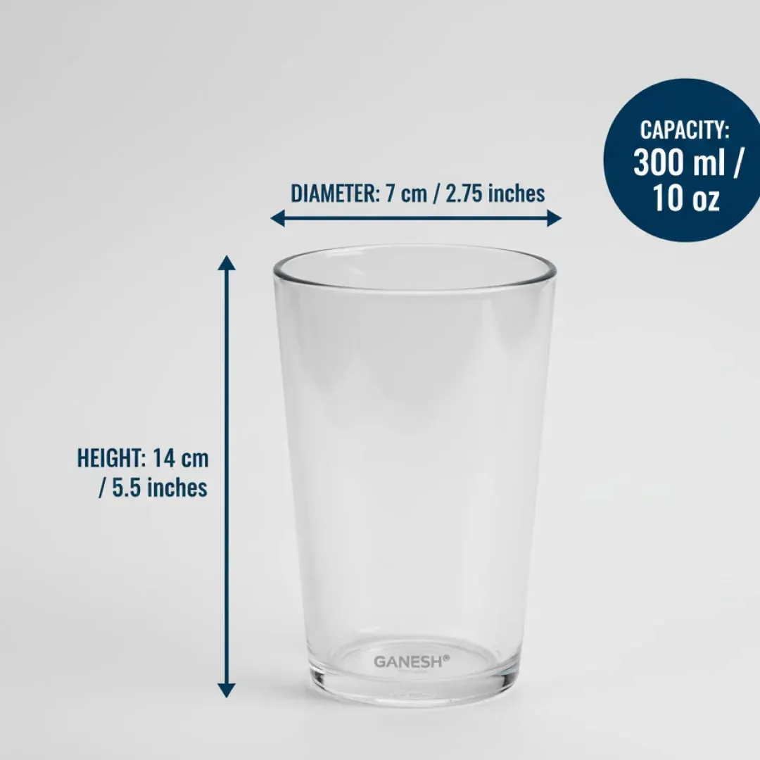 Plastic Glasses Set – Unbreakable Transparent 350ml (Set of 6) - Detailed Feature View 5
