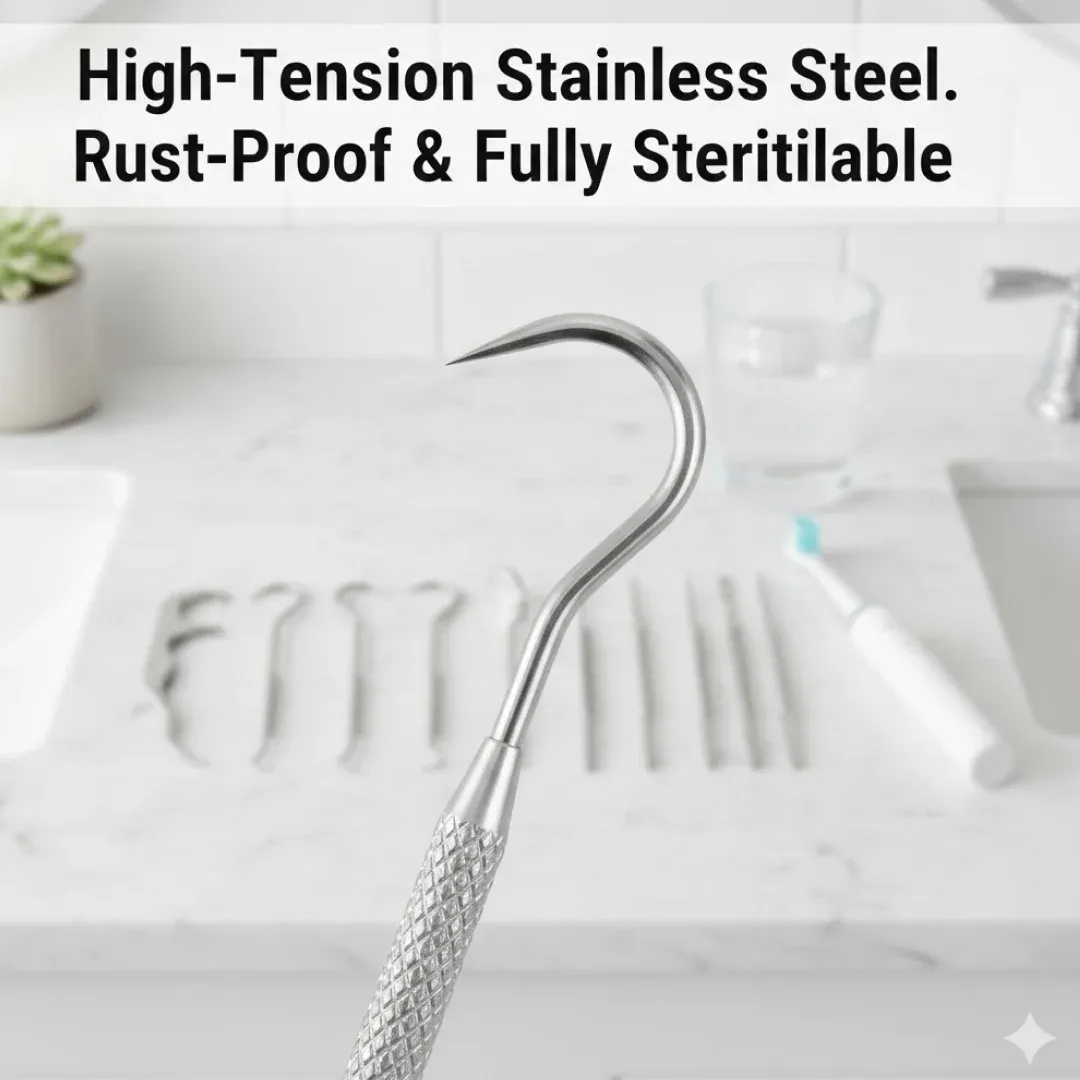 Stainless Steel Toothpick Set – 7-in-1 Portable Dental Kit | AuriGlam - Detailed Feature View 1