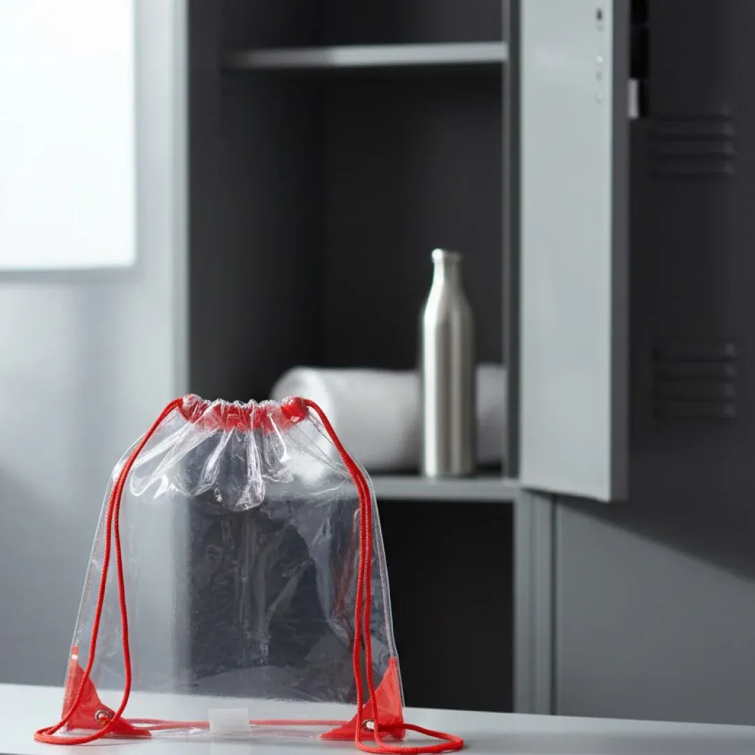 Clear Waterproof Stadium Bag – Gym & Travel Essentials | ClassiCarry - Detailed Feature View 2