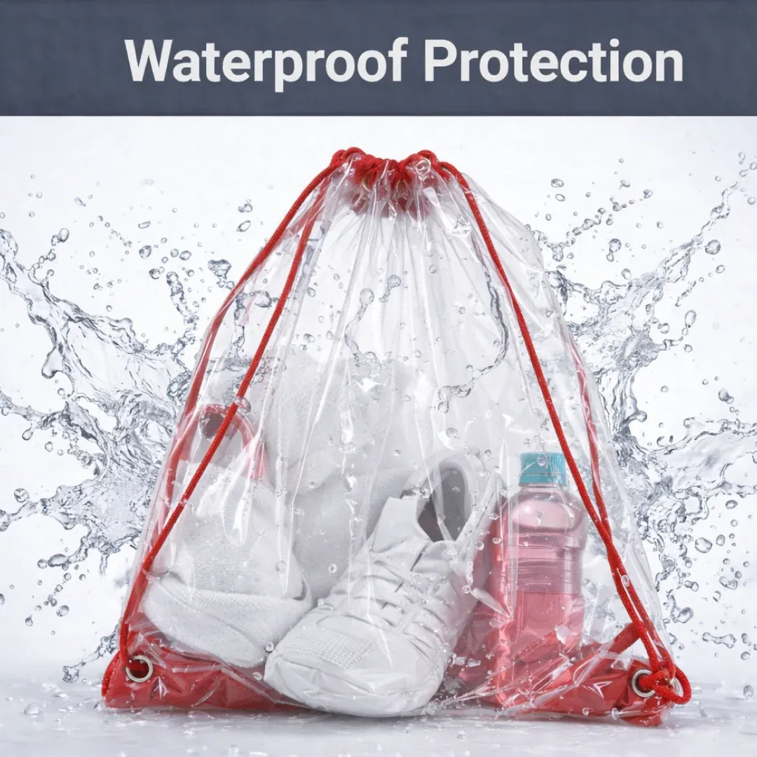 Clear Waterproof Stadium Bag – Gym & Travel Essentials | ClassiCarry - Detailed Feature View 5