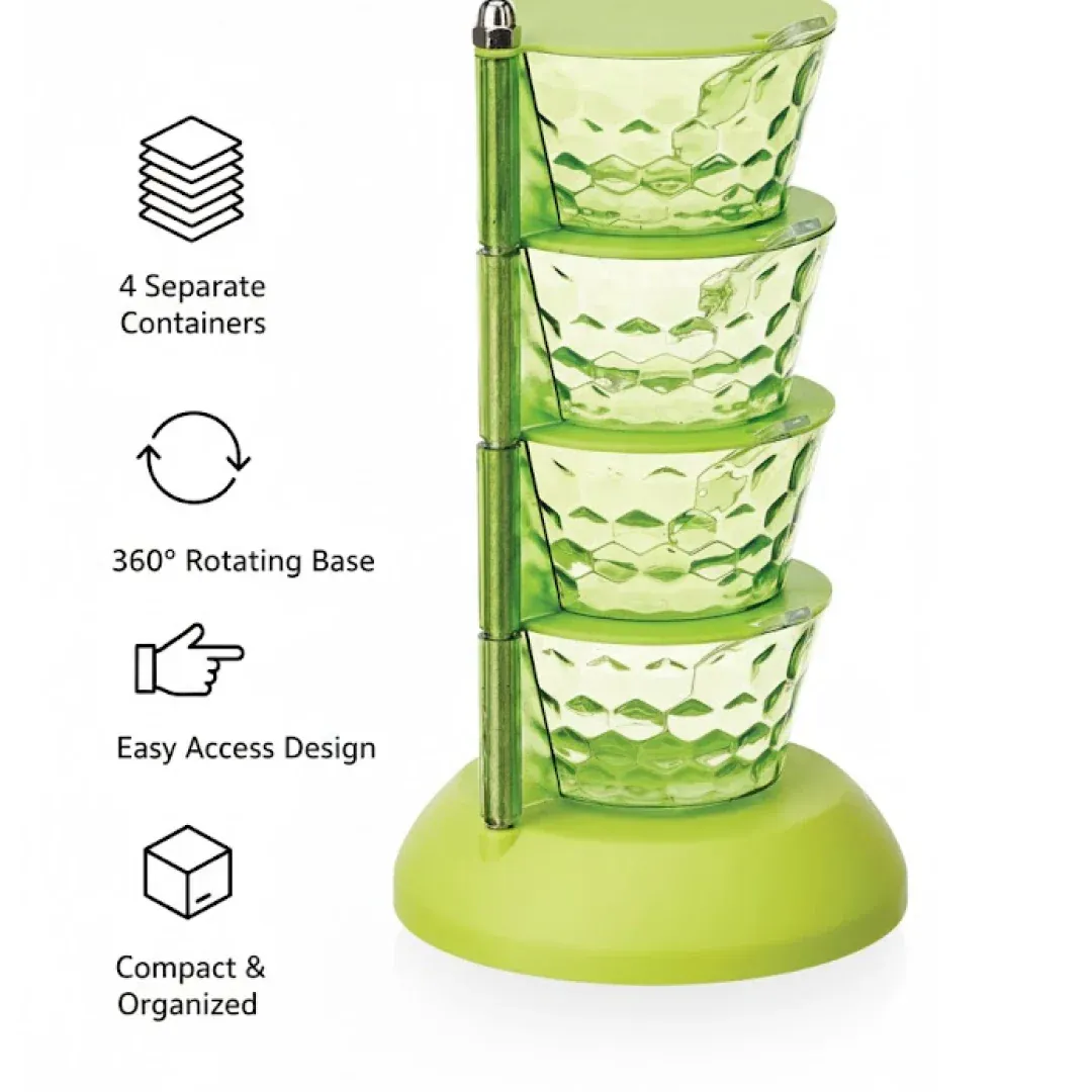 Rotating Pickle Rack – 4-in-1 Multipurpose Kitchen Storage | CookAura - Detailed Feature View 1