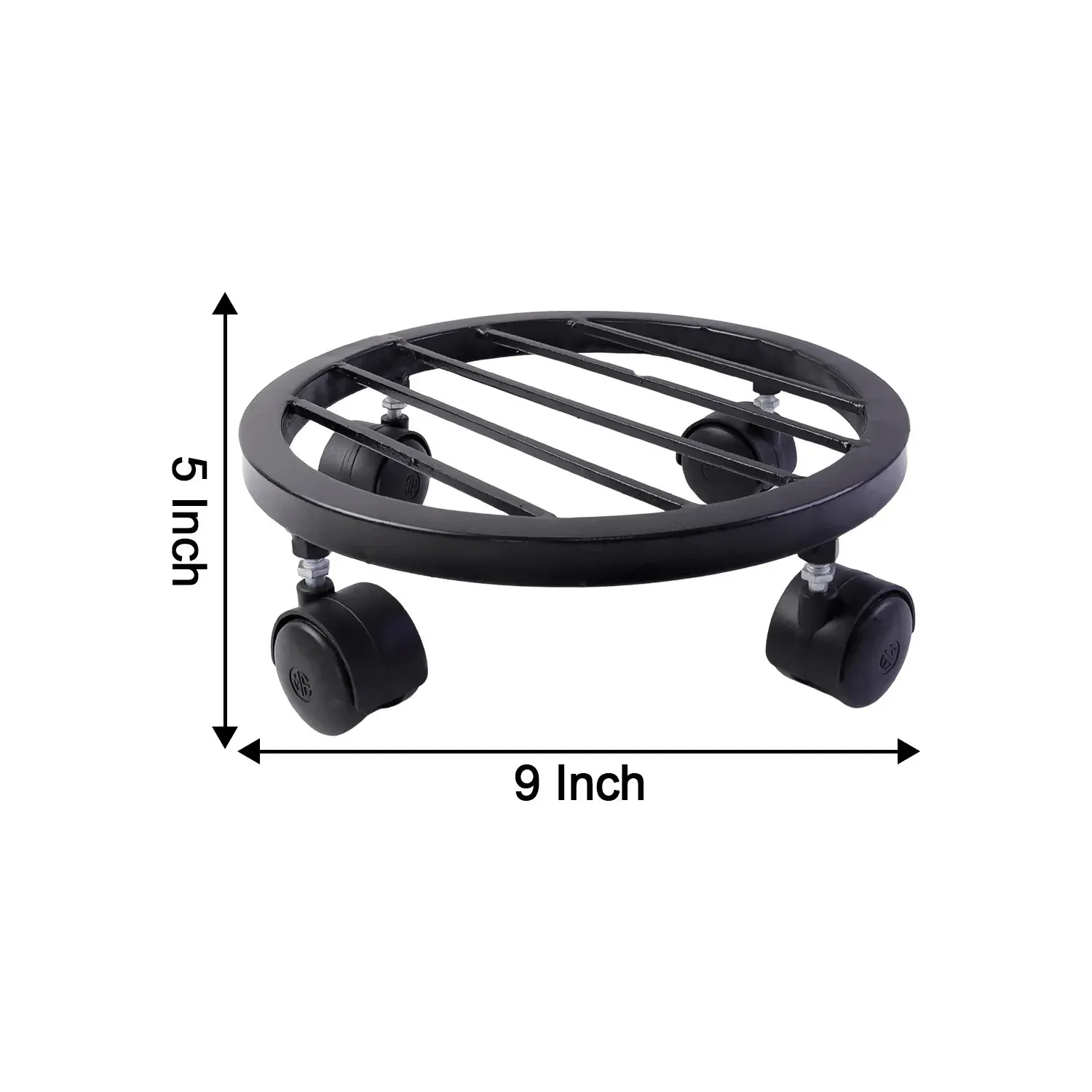 Heavy Duty Round Plant Pot Trolley – Effortless Movement for Your Plants - Detailed Feature View 5