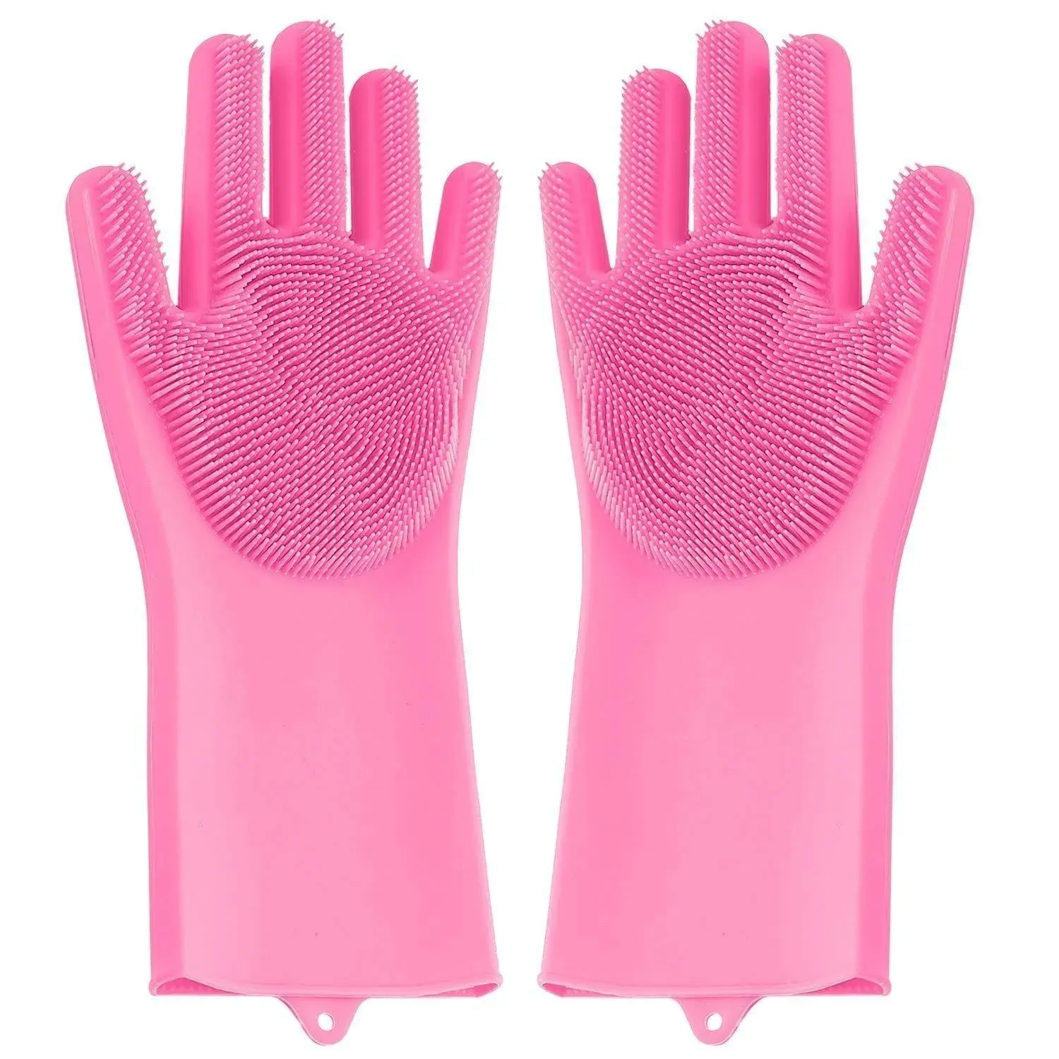 Silicone Cleaning Gloves – Multicolor Reusable Scrubber | Velvet Wipe - Detailed Feature View 8