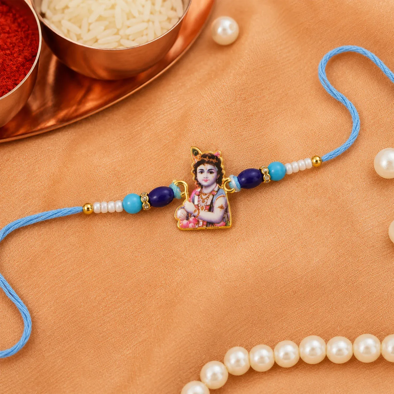 Spiritual Lord Krishna Rakhi – Beautiful & Durable Design for Raksha Bandhan - Detailed Feature View 1