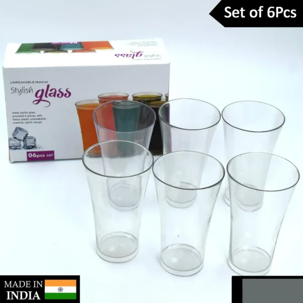 Transparent Plastic Drinking Glasses – Durable Set of 6 | Serve Stellar
